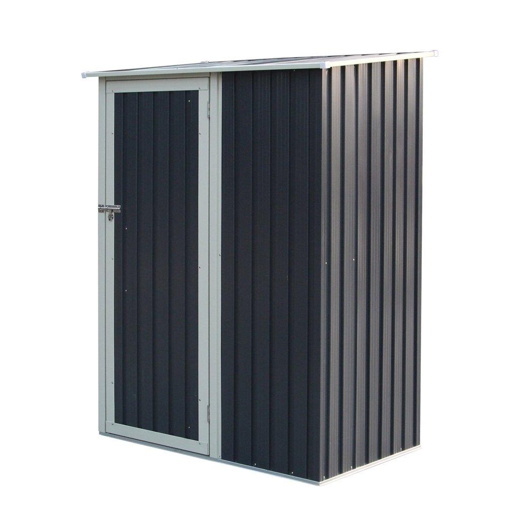 5 x 3 Single Door Metal Pent Shed (Dark Grey)